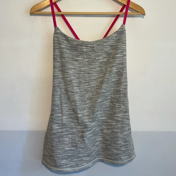 lululemon athletica Tops - Lululemon Dancing Warrior Tank Top Gray Magenta 8